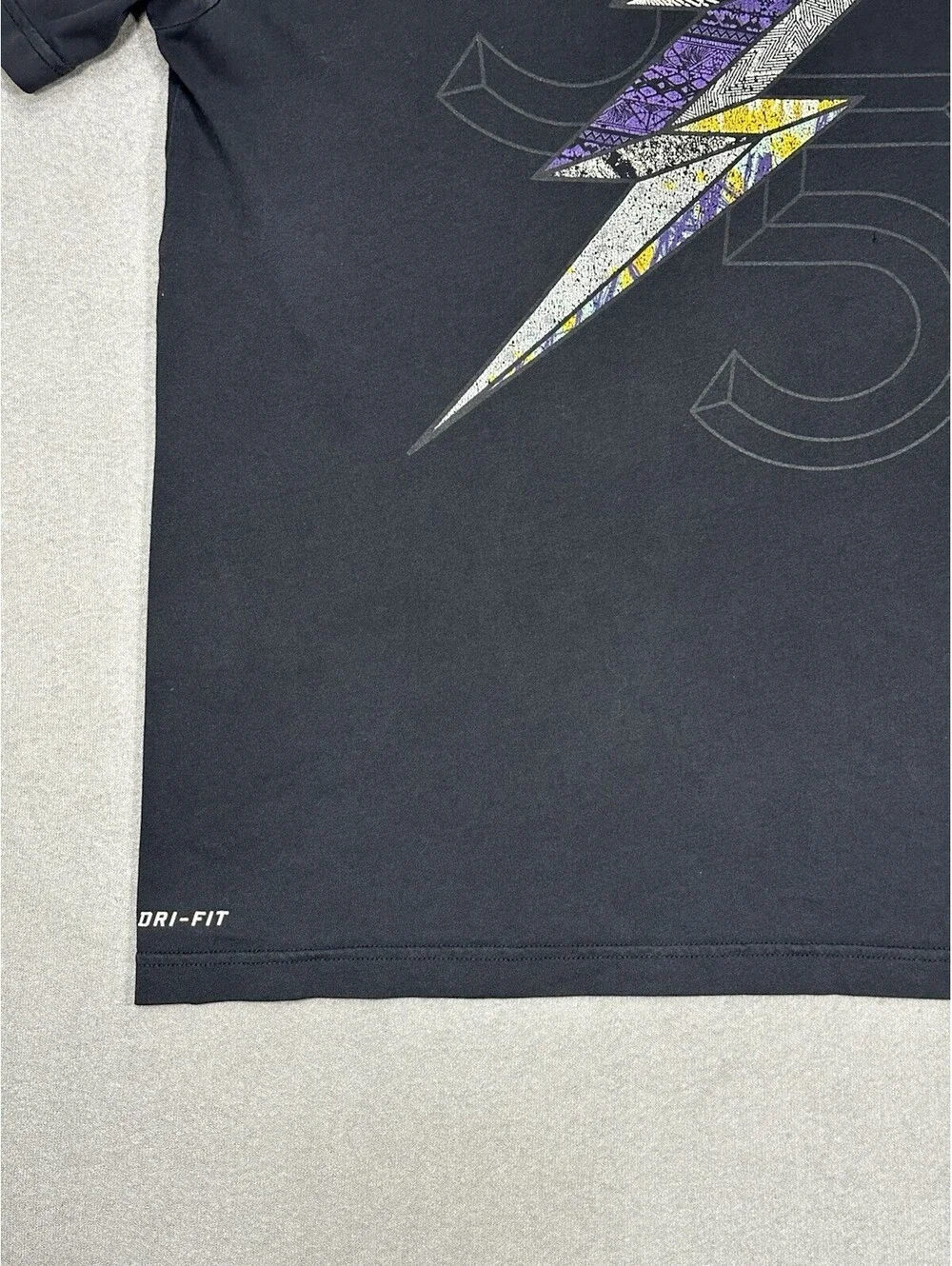 Nike Dri-FIT KD Kevin Durant 35 Lightning Graphic T-Shirt Black Men’s Size Large